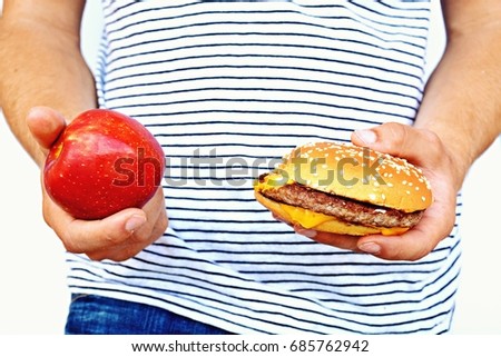 decision burger versus fruit