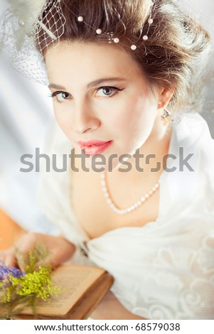 Bright picture of lovely young bride