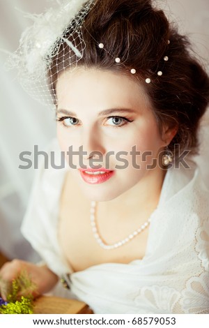Bright picture of lovely young bride