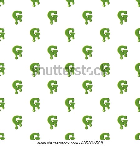 Letter G from latin alphabet with numbers and symbols made of green slime. Font can be used for Halloween design and other purposes