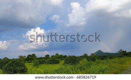 farm and blue sky