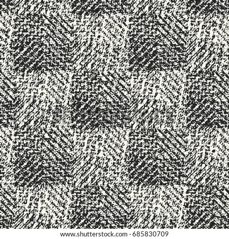 Abstract mottled herringbone textured check background. Seamless pattern.