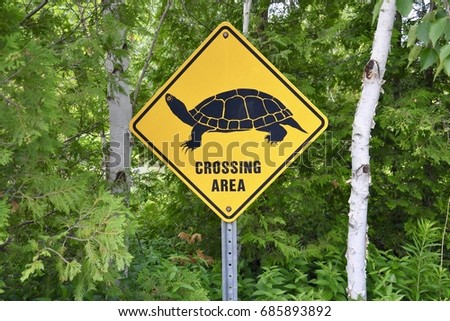 Turtle crossing area sign