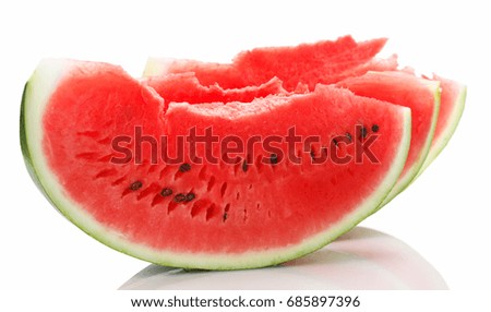 Slice of watermelon isolated on white background 