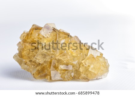 Yellow Fluorite. Royalty-Free Stock Photo #685899478