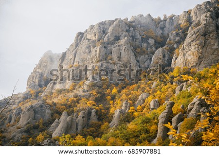 Autumn in the mountains of Crimea peninsula