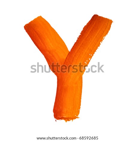 Y - Color letters isolated over the white background