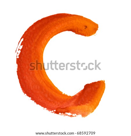 C - Color letters isolated over the white background
