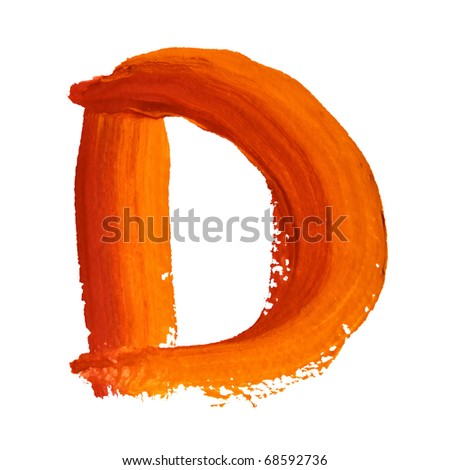 D - Color letters isolated over the white background
