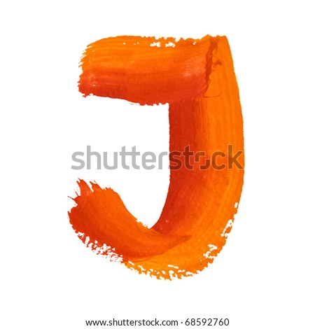 J - Color letters isolated over the white background