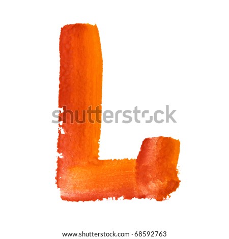 L - Color letters isolated over the white background