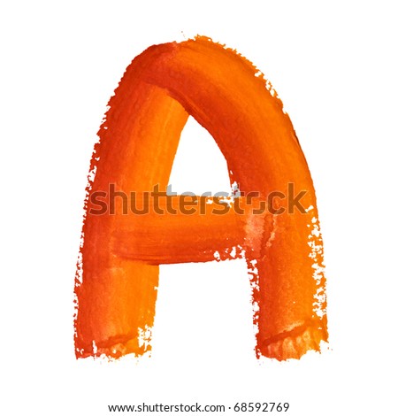 A - Color letters isolated over the white background