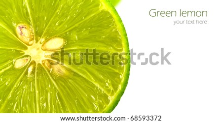 Close up of fresh ripe lemon on white background.