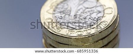 New One Pound Coins - UK Royalty-Free Stock Photo #685951336