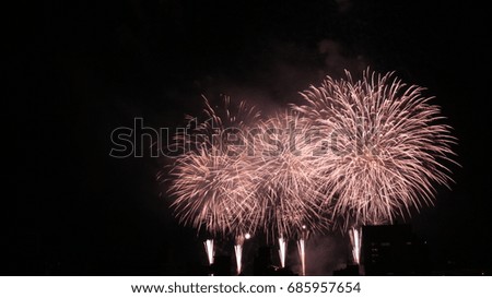 Fantastic Fireworks Festival in Atami ,Izu, Japan, black background.