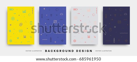 Minimal Design Covers Templates set. Vector illustrations. Royalty-Free Stock Photo #685961950