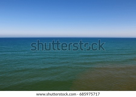Top view of an amazingly beautiful sea. Pacific ocean.