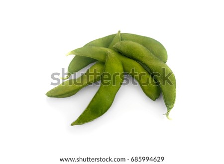 Green Japanese Soybeans on white background
