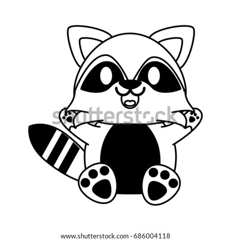 raccoon cute animal cartoon icon image 