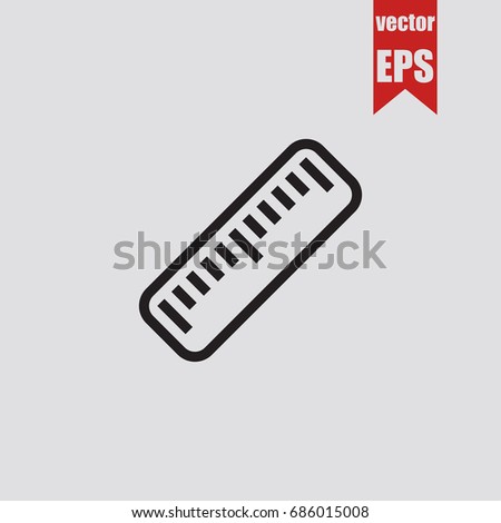 Ruler icon in trendy isolated on grey background.Vector illustration.