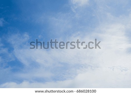Beautiful blue sky with white clouds, natural wall paper background.