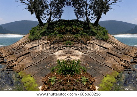The turtle island,  Symmetrical photographs,  magical realism, surreal photography, abstract, magical picture just for crazy  