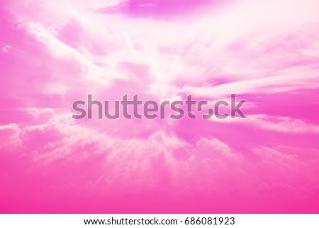 pink clouds and sky for background Abstract,postcard nature art pastel style,soft and blur focus.