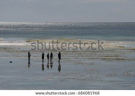 Children on Nungwi Beach, Zanzibar, Tanzania