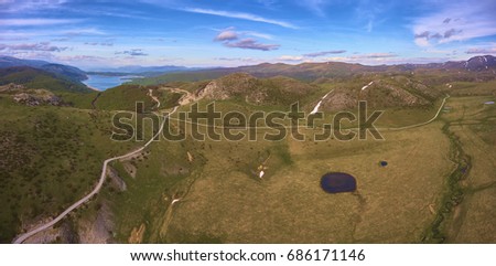 High above the  ponds and streams in Tonivoda pasture in Macedonia
