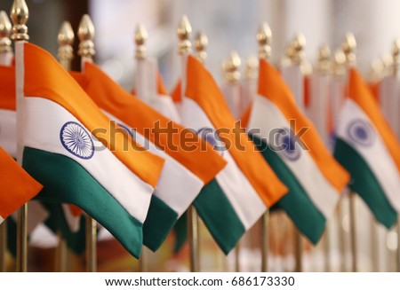 Celebrating India Independence Day of 15th august Royalty-Free Stock Photo #686173330
