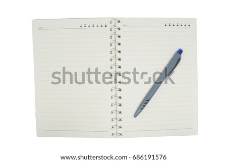 isolated book and pen 