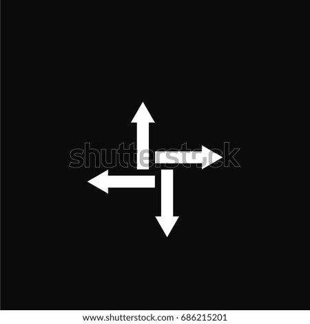 White arrows in 4 hand vector