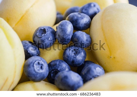 Peaches and blueberries