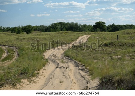 The picture of the country road