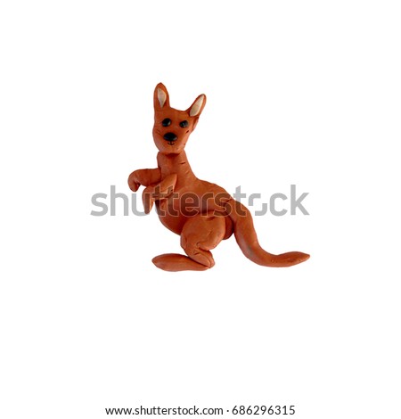 Plasticine  kangaroo  sculpture isolated