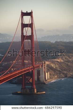 Golden Gate Bridge and pacific coast in San Francisco, California