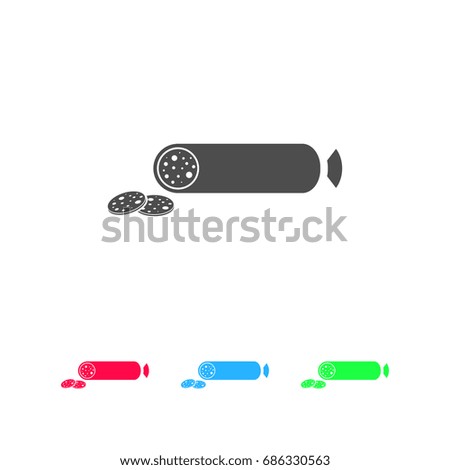 Sausage icon flat. Color pictogram on white background. Vector illustration symbol and bonus icons