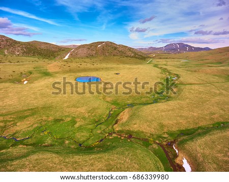 Above the ponds and streams in Tonivoda pasture in Macedonia