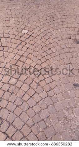 cobblestone pavement in Bologna