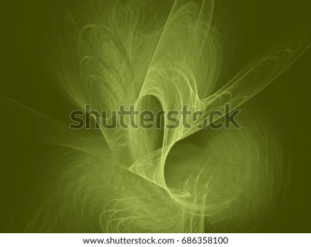 Green color toned  monochrome abstract fractal illustration. Design element for book covers, presentations layouts, title and page backgrounds.Raster clip art.