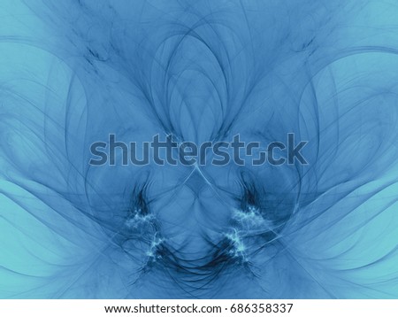 Blue color toned  monochrome abstract fractal illustration. Design element for book covers, presentations layouts, title and page backgrounds.Raster clip art.