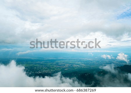 View nature mountain sky and fog phu tubberk thailand