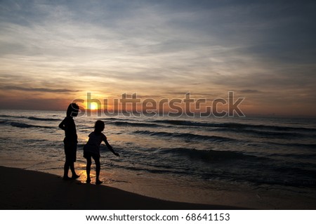 child with at sea