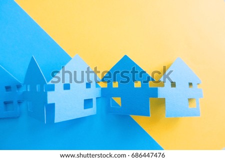 paper building on colorful background