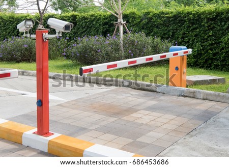 automatic barrier for home village security system with CCTV