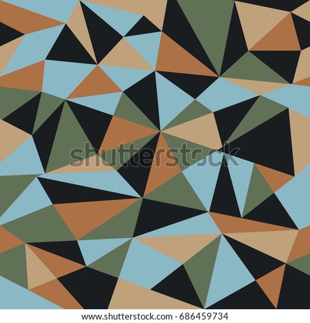 Seamless Geometrical Vector Pattern for Textile Design. Modern Mix of Triangles, Stripes and another Shapes in trend colors.