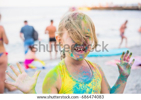 child on the festival of colors 