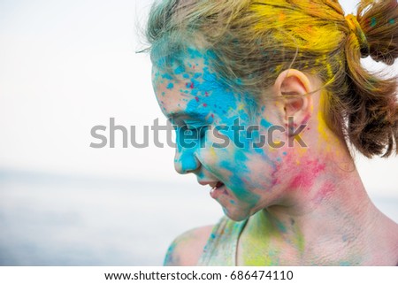 child on the festival of colors 
