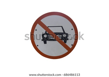 No parking car sign on white background