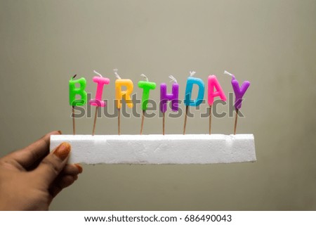 Happy birthday, candles. Greeting card